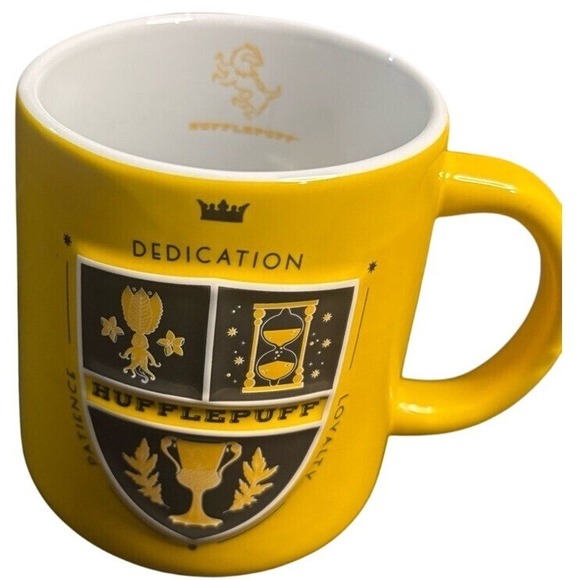 Harry Potter Hufflepuff House Crest Coffee Mug - Patience Dedication Loyalty - Picture 1 of 4